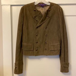 Olive green / brown suede Ralph Lauren jacket